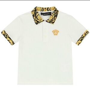 Versace White and Gold Kids Polo Shirt